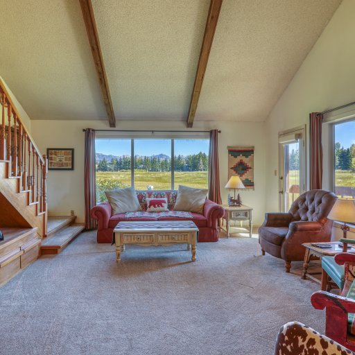 Living Room with Large Windows for Spectacular Mountain Views 