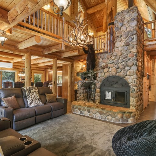 Living Room w/ Wood Burning Stove 
