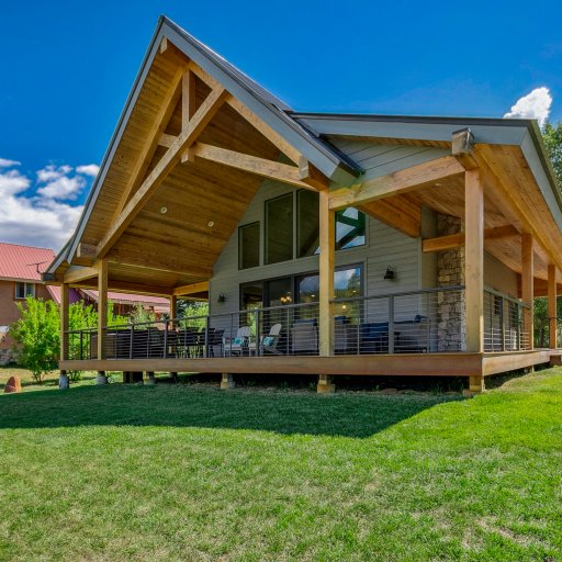 Back of the home- Large covered porch